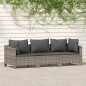 vidaXL Set de muebles de jardín 3 pzas y cojines ratán sintético gris vidaXL Set de muebles de jardín 3 pzas y cojines ratán sintético gris