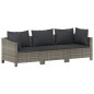 vidaXL Set de muebles de jardín 3 pzas y cojines ratán sintético gris vidaXL Set de muebles de jardín 3 pzas y cojines ratán sintético gris