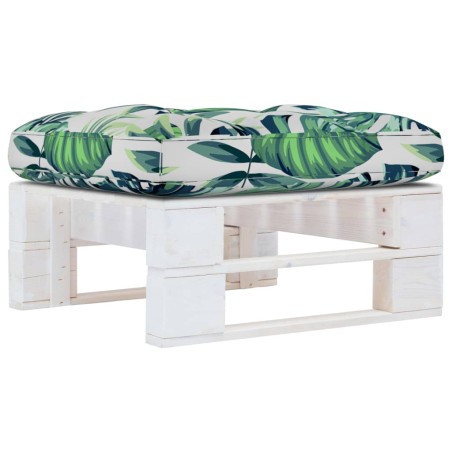 vidaXL Otomana de jardín de palets madera de pino impregnada blanca