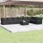 vidaXL Set de muebles de jardín 8 pzas y cojines ratán sintético negro