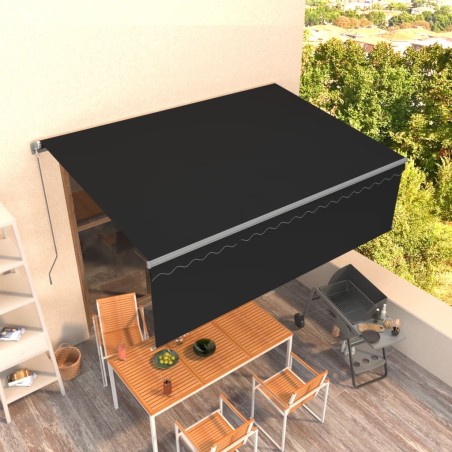 vidaXL Toldo retráctil manual con persiana antracita 4x3 m