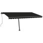 vidaXL Toldo automático LED sensor de viento gris antracita 400x300 cm vidaXL Toldo automático LED sensor de viento gris antracita 400x300 cm