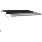 vidaXL Toldo automático LED sensor de viento gris antracita 400x300 cm vidaXL Toldo automático LED sensor de viento gris antracita 400x300 cm
