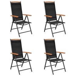 vidaXL Juego de comedor de jardín 5 piezas aluminio negro