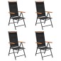 vidaXL Juego de comedor de jardín 5 piezas aluminio negro vidaXL Juego de comedor de jardín 5 piezas aluminio negro