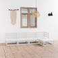 vidaXL Set de salón de jardín de 5 piezas blanco madera maciza de pino vidaXL Set de salón de jardín de 5 piezas blanco madera maciza de pino
