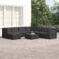 vidaXL Set de muebles de jardín 8 pzas y cojines ratán sintético negro vidaXL Set de muebles de jardín 8 pzas y cojines ratán sintético negro