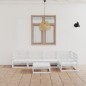 vidaXL Set de salón de jardín de 6 piezas blanco madera maciza de pino