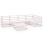 vidaXL Set de salón de jardín de 6 piezas blanco madera maciza de pino