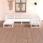 vidaXL Set de salón de jardín de 6 piezas blanco madera maciza de pino vidaXL Set de salón de jardín de 6 piezas blanco madera maciza de pino