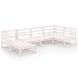 vidaXL Set de salón de jardín de 6 piezas blanco madera maciza de pino vidaXL Set de salón de jardín de 6 piezas blanco madera maciza de pino