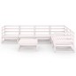 vidaXL Set de salón de jardín de 7 piezas blanco madera maciza de pino