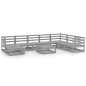 vidaXL Muebles de jardín 9 piezas gris madera de pino maciza vidaXL Muebles de jardín 9 piezas gris madera de pino maciza