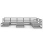 vidaXL Muebles de jardín 9 piezas gris madera de pino maciza vidaXL Muebles de jardín 9 piezas gris madera de pino maciza