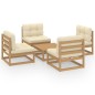 vidaXL Juego de muebles de jardín 5 pzas y cojines madera pino maciza vidaXL Juego de muebles de jardín 5 pzas y cojines madera pino maciza