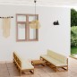 vidaXL Muebles de jardín 9 piezas con cojines de madera de pino maciza vidaXL Muebles de jardín 9 piezas con cojines de madera de pino maciza