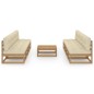 vidaXL Muebles de jardín 9 piezas con cojines de madera de pino maciza vidaXL Muebles de jardín 9 piezas con cojines de madera de pino maciza