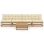 vidaXL Juego de muebles de jardín 5 pzas y cojines madera pino maciza vidaXL Juego de muebles de jardín 5 pzas y cojines madera pino maciza