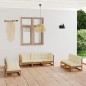 vidaXL Juego de muebles de jardín 7 pzas y cojines madera pino maciza