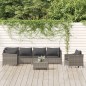 vidaXL Set de muebles de jardín 7 pzas y cojines ratán sintético gris vidaXL Set de muebles de jardín 7 pzas y cojines ratán sintético gris