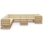 vidaXL Set de muebles de jardín 11 pzs cojines madera pino marrón miel vidaXL Set de muebles de jardín 11 pzs cojines madera pino marrón miel