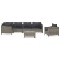 vidaXL Set de muebles de jardín 7 pzas y cojines ratán sintético gris vidaXL Set de muebles de jardín 7 pzas y cojines ratán sintético gris