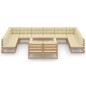 vidaXL Set de muebles de jardín 13 pzs cojines madera pino marrón miel vidaXL Set de muebles de jardín 13 pzs cojines madera pino marrón miel