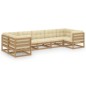vidaXL Set de muebles de jardín 7 pzs cojines madera pino marrón miel vidaXL Set de muebles de jardín 7 pzs cojines madera pino marrón miel