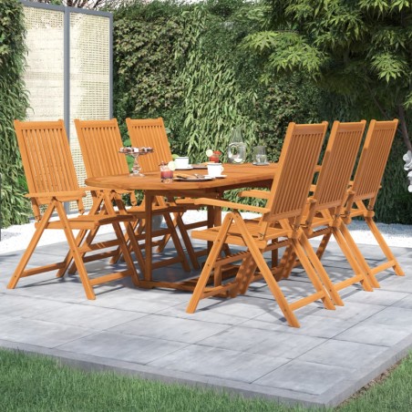 vidaXL Juego de comedor para jardín 7 piezas madera maciza de acacia
