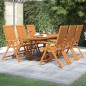vidaXL Juego de comedor para jardín 7 piezas madera maciza de acacia vidaXL Juego de comedor para jardín 7 piezas madera maciza de acacia