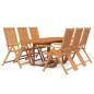 vidaXL Juego de comedor para jardín 7 piezas madera maciza de acacia vidaXL Juego de comedor para jardín 7 piezas madera maciza de acacia