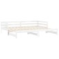 vidaXL Sofá cama extraíble madera maciza de pino blanco 2x(90x200) cm vidaXL Sofá cama extraíble madera maciza de pino blanco 2x(90x200) cm