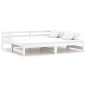 vidaXL Sofá cama extraíble madera maciza de pino blanco 2x(90x200) cm