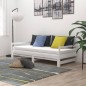 vidaXL Sofá cama extraíble madera maciza de pino blanco 2x(90x200) cm