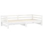 vidaXL Sofá cama extraíble madera maciza de pino blanco 2x(90x200) cm