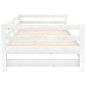 vidaXL Sofá cama extraíble madera maciza de pino blanco 2x(90x200) cm