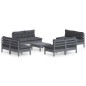vidaXL Muebles de jardín 9 pzas con cojines antracita madera de pino vidaXL Muebles de jardín 9 pzas con cojines antracita madera de pino