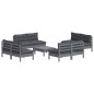 vidaXL Muebles de jardín 9 pzas con cojines antracita madera de pino vidaXL Muebles de jardín 9 pzas con cojines antracita madera de pino