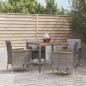 vidaXL Set comedor de jardín 5 piezas con cojines ratán sintético gris vidaXL Set comedor de jardín 5 piezas con cojines ratán sintético gris