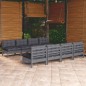 vidaXL Juego de muebles de jardín 9 pzas y cojines madera maciza pino vidaXL Juego de muebles de jardín 9 pzas y cojines madera maciza pino