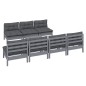 vidaXL Muebles de jardín 8 pzas con cojines antracita madera de pino vidaXL Muebles de jardín 8 pzas con cojines antracita madera de pino