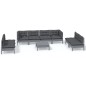 vidaXL Juego de muebles de jardín 9 pzas y cojines madera maciza pino vidaXL Juego de muebles de jardín 9 pzas y cojines madera maciza pino