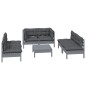 vidaXL Juego de muebles de jardín 7 pzas y cojines madera maciza pino vidaXL Juego de muebles de jardín 7 pzas y cojines madera maciza pino