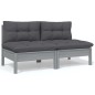 vidaXL Juego de muebles de jardín 7 pzas y cojines madera maciza pino vidaXL Juego de muebles de jardín 7 pzas y cojines madera maciza pino
