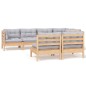 vidaXL Juego de muebles de jardín 7 pzas y cojines madera maciza pino vidaXL Juego de muebles de jardín 7 pzas y cojines madera maciza pino