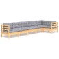 vidaXL Juego de muebles de jardín 6 pzas y cojines madera de pino vidaXL Juego de muebles de jardín 6 pzas y cojines madera de pino