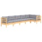 vidaXL Juego de muebles de jardín 6 pzas y cojines madera de pino vidaXL Juego de muebles de jardín 6 pzas y cojines madera de pino