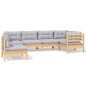 vidaXL Juego de muebles de jardín 6 pzas y cojines madera de pino vidaXL Juego de muebles de jardín 6 pzas y cojines madera de pino