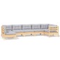 vidaXL Juego de muebles de jardín 7 pzas y cojines madera pino gris