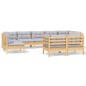 vidaXL Juego de muebles de jardín 9 pzas y cojines madera maciza pino vidaXL Juego de muebles de jardín 9 pzas y cojines madera maciza pino
